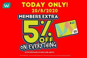 Watsons-Members-Extra-5-off-Promotion-350x233 - Beauty & Health Health Supplements Johor Kedah Kelantan Kuala Lumpur Melaka Negeri Sembilan Online Store Pahang Penang Perak Perlis Personal Care Promotions & Freebies Putrajaya Sabah Sarawak Selangor Terengganu 