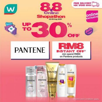 Watsons-Pantene-8.8-Online-Shopathon-Sale-350x350 - Beauty & Health Hair Care Johor Kedah Kelantan Kuala Lumpur Malaysia Sales Melaka Negeri Sembilan Online Store Pahang Penang Perak Perlis Personal Care Putrajaya Sabah Sarawak Selangor Terengganu 