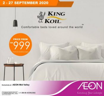 AEON-King-Koil-Promotion-at-Mid-Valley-350x322 - Beddings Home & Garden & Tools Kuala Lumpur Promotions & Freebies Selangor Supermarket & Hypermarket 