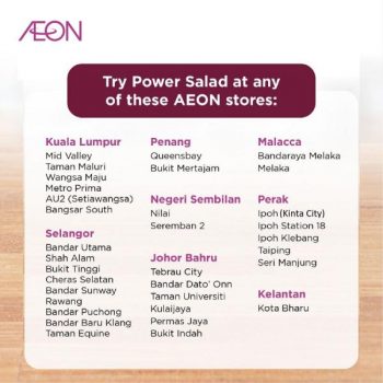 AEON-Power-Salad-2-Bowls-at-RM10-Promotion-2-350x350 - Johor Kedah Kelantan Kuala Lumpur Melaka Negeri Sembilan Pahang Penang Perak Perlis Promotions & Freebies Putrajaya Sabah Sarawak Selangor Supermarket & Hypermarket Terengganu 