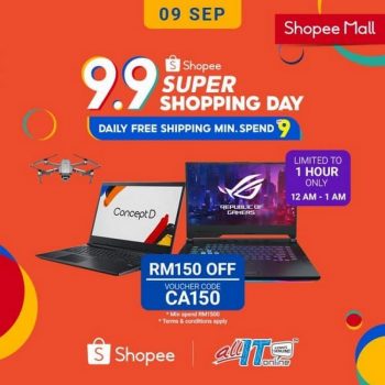 All-It-Hypermarket-9.9-Super-Shopping-Day-at-Shopee-350x350 - Computer Accessories Electronics & Computers IT Gadgets Accessories Johor Kedah Kelantan Kuala Lumpur Laptop Malaysia Sales Melaka Negeri Sembilan Online Store Pahang Penang Perak Perlis Putrajaya Sabah Sarawak Selangor Terengganu 