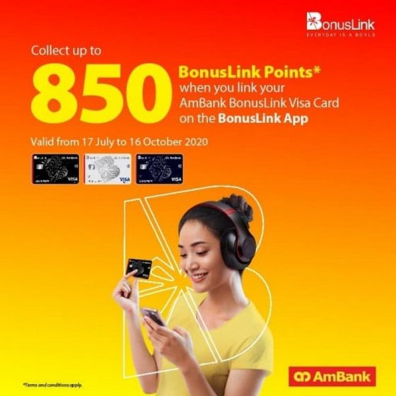 Now till 16 Oct 2020 AmBank BonusLink Points Promo