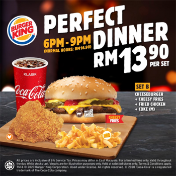 Burger-King-Perfect-Dinner-Set-Promo-1-350x350 - Beverages Food , Restaurant & Pub Johor Kedah Kelantan Kuala Lumpur Melaka Negeri Sembilan Pahang Penang Perak Perlis Promotions & Freebies Putrajaya Sabah Sarawak Selangor Terengganu 