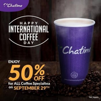 Chatime-International-Coffee-Day-Promo-350x350 - Beverages Food , Restaurant & Pub Johor Kedah Kelantan Kuala Lumpur Melaka Negeri Sembilan Pahang Penang Perak Perlis Promotions & Freebies Putrajaya Sabah Sarawak Selangor Terengganu 