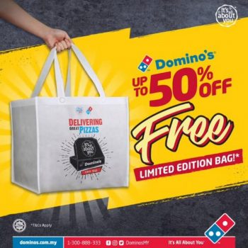 Dominos-Pizza-Free-Limited-Edition-Bag-Promotion-350x350 - Beverages Food , Restaurant & Pub Johor Kedah Kelantan Kuala Lumpur Melaka Negeri Sembilan Pahang Penang Perak Perlis Pizza Promotions & Freebies Putrajaya Sabah Sarawak Selangor Terengganu 