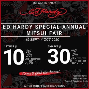 Ed-Hardy-Special-Annual-Mitsui-Fair-Sale-at-Mitsui-Outlet-Park-1-350x350 - Apparels Fashion Accessories Fashion Lifestyle & Department Store Malaysia Sales Selangor 