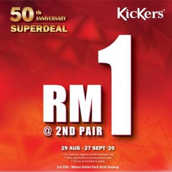 Kickers-50th-Anniversary-Super-Deal-Sale-at-Mitsui-Outlet-Park-350x351 - Fashion Accessories Fashion Lifestyle & Department Store Footwear Malaysia Sales Selangor 