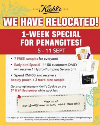 Kiehls-1-Week-Special-Promo-at-Gurney-Plaza-350x438 - Beauty & Health Penang Personal Care Promotions & Freebies Skincare 