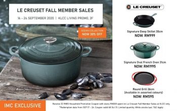 Le-Creuset-Fall-Member-Sale-at-Isetan-KLCC-350x219 - Home & Garden & Tools Kitchenware Kuala Lumpur Malaysia Sales Selangor 