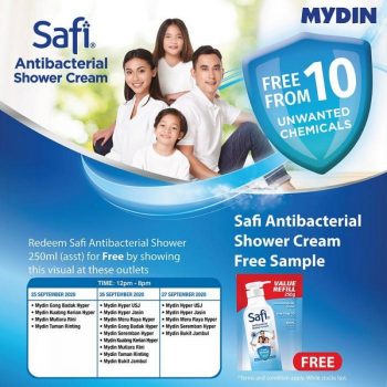 MYDIN-Free-Safi-Antibacterial-Shower-Sample-Promotion-350x350 - Johor Kedah Kelantan Kuala Lumpur Melaka Negeri Sembilan Online Store Pahang Penang Perak Perlis Promotions & Freebies Putrajaya Sabah Sarawak Selangor Supermarket & Hypermarket Terengganu 