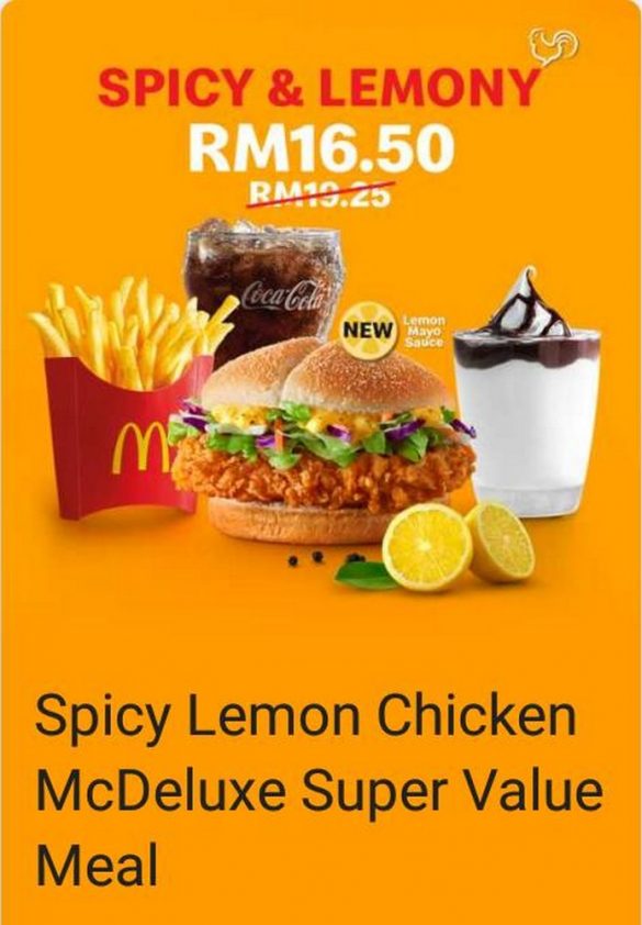 Now till 7 Oct 2020: McDonald's Spicy Lemon Chicken McDeluxe Super Value Meal Promotion 