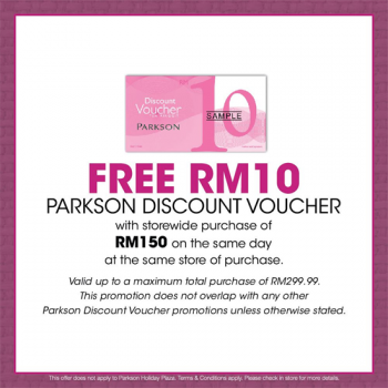 Parkson-3-Days-Vouchers-Special-1-350x350 - Johor Kedah Kelantan Kuala Lumpur Melaka Negeri Sembilan Pahang Penang Perak Perlis Promotions & Freebies Putrajaya Sabah Sarawak Selangor Supermarket & Hypermarket Terengganu 