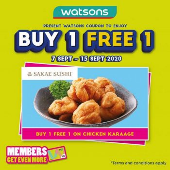 Sakae-Sushi-Buy-1-Free-1-Promotion-with-Watsons-Member-Card-350x350 - Beverages Food , Restaurant & Pub Johor Kedah Kelantan Kuala Lumpur Melaka Negeri Sembilan Pahang Penang Perak Perlis Promotions & Freebies Putrajaya Sabah Sarawak Selangor Terengganu 