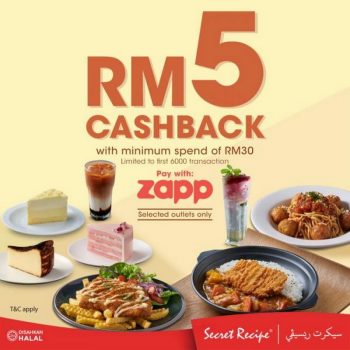 Secret-Recipe-Cash-Back-Promotion-with-Zapp-350x350 - Beverages Food , Restaurant & Pub Johor Kedah Kelantan Kuala Lumpur Melaka Negeri Sembilan Pahang Penang Perak Perlis Promotions & Freebies Putrajaya Sabah Sarawak Selangor Terengganu 