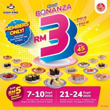 Sushi-King-Bonanza-Promotion-350x350 - Beverages Food , Restaurant & Pub Johor Kedah Kelantan Kuala Lumpur Melaka Negeri Sembilan Pahang Penang Perak Perlis Promotions & Freebies Putrajaya Sabah Sarawak Selangor Terengganu 