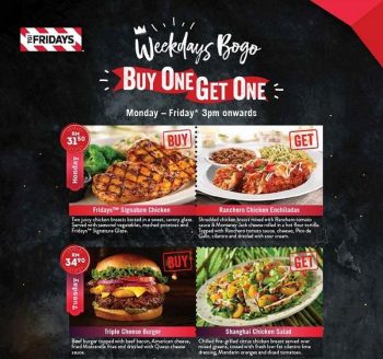 TGI-Fridays-Weekdays-Bogo-Buy-1-Free-1-Promotion-1-350x328 - Beverages Food , Restaurant & Pub Kuala Lumpur Penang Promotions & Freebies Selangor 