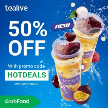 Tealive-50-OFF-Promo-Code-Promotion-on-GrabFood-350x350 - Beverages Food , Restaurant & Pub Johor Kedah Kelantan Kuala Lumpur Melaka Negeri Sembilan Online Store Pahang Penang Perak Perlis Promotions & Freebies Putrajaya Sabah Sarawak Selangor Terengganu 