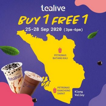 Tealive-New-Opening-Buy-1-Free-1-Promotion-at-2-Outlets-350x350 - Beverages Food , Restaurant & Pub Promotions & Freebies Selangor 