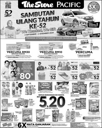 The-Store-and-Pacific-Hypermarket-52nd-Year-Anniversary-Promotion-350x442 - Johor Kedah Kelantan Kuala Lumpur Melaka Negeri Sembilan Pahang Penang Perak Perlis Promotions & Freebies Putrajaya Sabah Sarawak Selangor Supermarket & Hypermarket Terengganu 