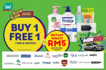 Watsons-Buy-1-Free-1-RM5-Instant-Rebate-Promotion-350x233 - Beauty & Health Health Supplements Johor Kedah Kelantan Kuala Lumpur Melaka Negeri Sembilan Online Store Pahang Penang Perak Perlis Personal Care Promotions & Freebies Putrajaya Sabah Sarawak Selangor Terengganu 