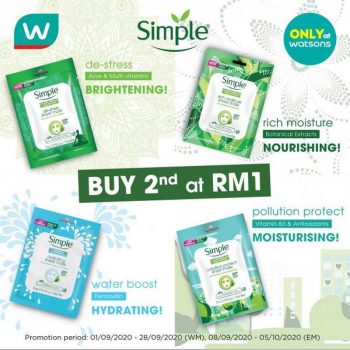 Watsons-Simple-Sheet-Mask-Buy-1-Free-1-Promotion-350x350 - Beauty & Health Health Supplements Johor Kedah Kelantan Kuala Lumpur Melaka Negeri Sembilan Online Store Pahang Penang Perak Perlis Personal Care Promotions & Freebies Putrajaya Sabah Sarawak Selangor Terengganu 