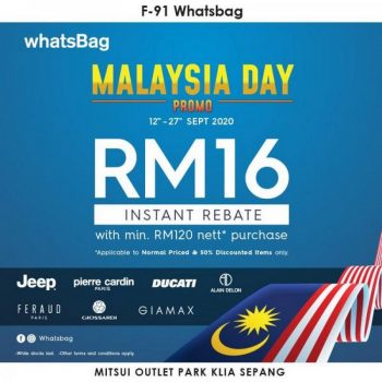 Whatsbag-Malaysia-Day-Promotion-at-Mitsui-Outlet-Park-350x350 - Bags Fashion Accessories Fashion Lifestyle & Department Store Promotions & Freebies Selangor 