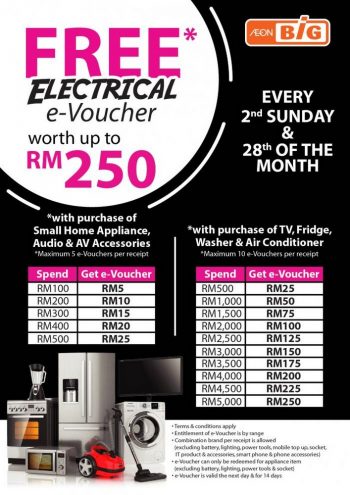 AEON-BiG-Free-Electrical-e-Voucher-Promotion-350x495 - Johor Kedah Kelantan Kuala Lumpur Melaka Negeri Sembilan Pahang Penang Perak Perlis Promotions & Freebies Putrajaya Sabah Sarawak Selangor Supermarket & Hypermarket Terengganu 