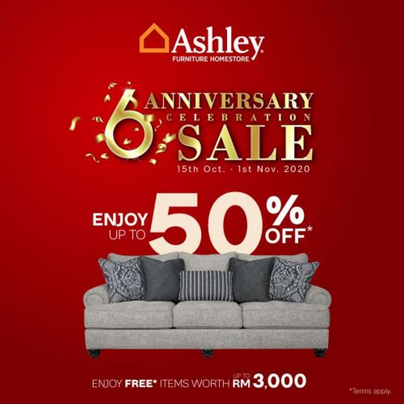 15 Oct1 Nov 2020 Ashley Furniture HomeStore 6th Anniversary Sale