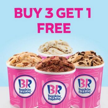 Baskin-Robbins-Buy-3-Get-1-Free-Promotion-350x350 - Beverages Food , Restaurant & Pub Ice Cream Johor Kedah Kelantan Kuala Lumpur Melaka Negeri Sembilan Online Store Pahang Penang Perak Perlis Promotions & Freebies Putrajaya Sabah Sarawak Selangor Terengganu 