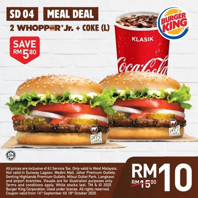 14 Sep 18 Oct 2020 Burger King 2 Whopper Jr Promo Everydayonsales Com