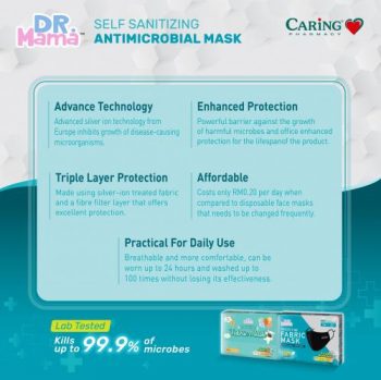 Caring-Pharmacy-Dr.Mama-Self-Sanitizing-Antimicrobial-Mask-Promotion-3-350x349 - Beauty & Health Health Supplements Johor Kedah Kelantan Kuala Lumpur Melaka Negeri Sembilan Pahang Penang Perak Perlis Personal Care Promotions & Freebies Putrajaya Sabah Sarawak Selangor Terengganu 