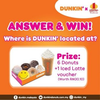 Dunkin-Donuts-Answer-and-Win-Contest-at-1-Utama-350x350 - Beverages Events & Fairs Food , Restaurant & Pub Selangor 