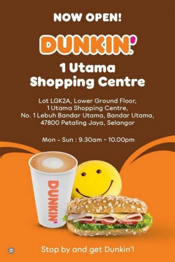 Dunkin-Donuts-Opening-Promotion-at-1-Utama-350x524 - Beverages Food , Restaurant & Pub Promotions & Freebies Selangor 