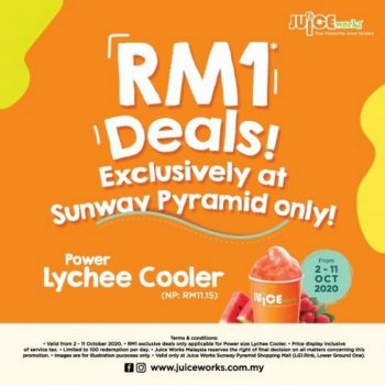 Juice-Works-RM1-Deals-Promo-at-Sunway-Pyramid-350x350 - Beverages Food , Restaurant & Pub Promotions & Freebies Selangor 