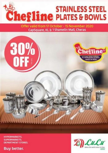 LuLu-Hypermarket-Chefline-Stainless-Steel-Plates-Bowls-Promotion-350x495 - Kuala Lumpur Promotions & Freebies Selangor Supermarket & Hypermarket 