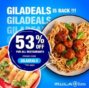 MULA-Eats-53-Off-Promo-350x344 - Beverages Food , Restaurant & Pub Johor Kedah Kelantan Kuala Lumpur Melaka Negeri Sembilan Online Store Pahang Penang Perak Perlis Promotions & Freebies Putrajaya Sabah Sarawak Selangor Terengganu 