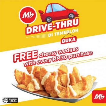Marrybrown-Drive-Thru-Promotion-Free-Cheesy-Wedges-at-Temerloh-350x350 - Beverages Food , Restaurant & Pub Pahang Promotions & Freebies 