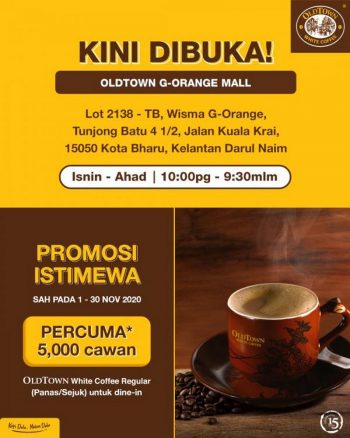 Oldtown-Opening-Promotion-at-G-Orange-Mall-350x438 - Beverages Food , Restaurant & Pub Kelantan Promotions & Freebies 