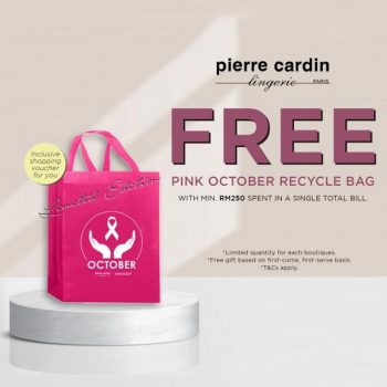 Pierre-Cardin-Lingerie-Free-Pink-October-Recycle-Bag-Promotion-350x350 - Fashion Accessories Fashion Lifestyle & Department Store Johor Kedah Kelantan Kuala Lumpur Lingerie Melaka Negeri Sembilan Pahang Penang Perak Perlis Promotions & Freebies Putrajaya Sabah Sarawak Selangor Terengganu 