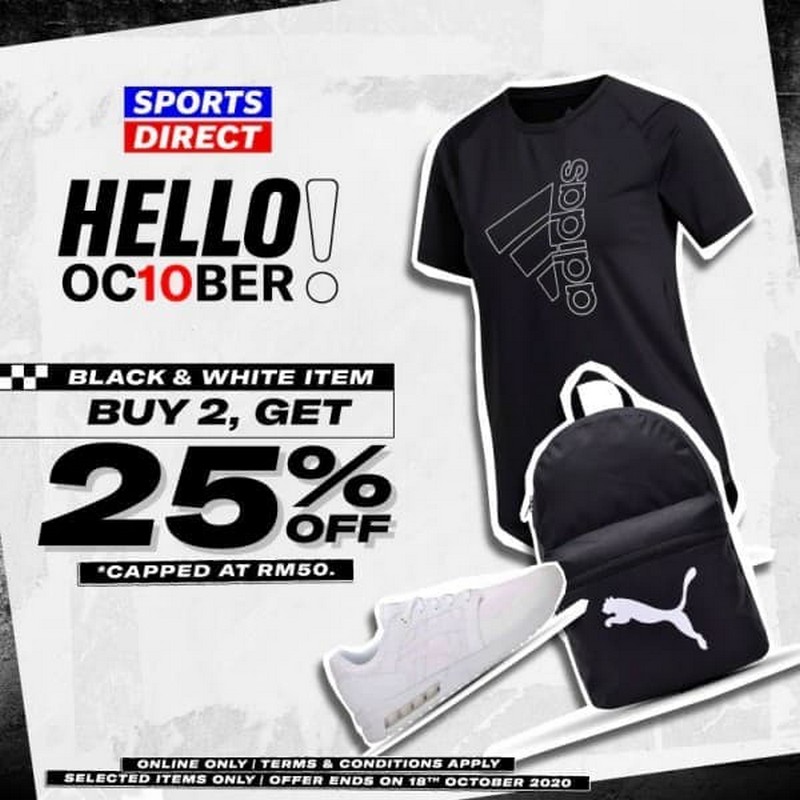 Now till 18 Oct 2022 Sports  Direct  Hello October Promo  