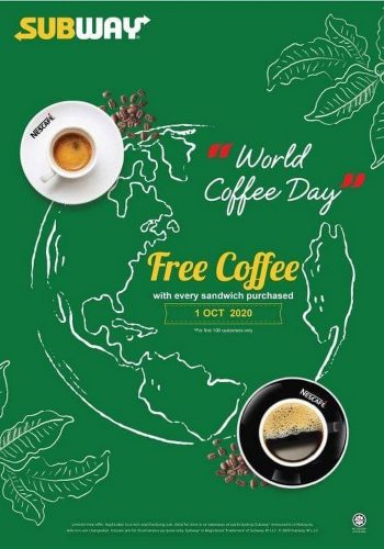 Subway-International-Coffee-Day-Promo-at-Sunway-Pyramid-350x500 - Beverages Food , Restaurant & Pub Promotions & Freebies Selangor 