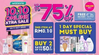 Watsons-10.10-Online-Xtra-Sale-4-350x193 - Beauty & Health Health Supplements Johor Kedah Kelantan Kuala Lumpur Malaysia Sales Melaka Negeri Sembilan Online Store Pahang Penang Perak Perlis Personal Care Putrajaya Sabah Sarawak Selangor Terengganu 