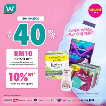 Watsons-Online-Sanitary-Protection-Fair-Promotion-350x350 - Beauty & Health Health Supplements Johor Kedah Kelantan Kuala Lumpur Melaka Negeri Sembilan Online Store Pahang Penang Perak Perlis Personal Care Promotions & Freebies Putrajaya Sabah Sarawak Selangor Terengganu 
