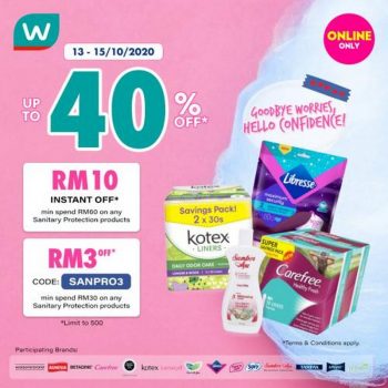 Watsons-Online-Sanitary-Protection-Fair-Sale-350x350 - Beauty & Health Health Supplements Johor Kedah Kelantan Kuala Lumpur Malaysia Sales Melaka Negeri Sembilan Online Store Pahang Penang Perak Perlis Personal Care Putrajaya Sabah Sarawak Selangor Terengganu 