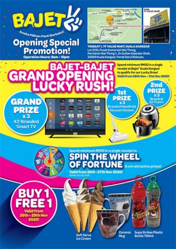 Bajet-Bajet-Grand-Opening-Store-Promotion-at-Kuala-Kangsar-350x496 - Electronics & Computers Home Appliances Kitchen Appliances Perak Promotions & Freebies Supermarket & Hypermarket 