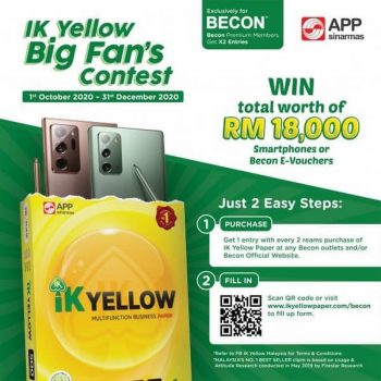 Becon-Stationery-IK-Yellow-Big-Fans-Contest-350x350 - Books & Magazines Events & Fairs Johor Kedah Kelantan Kuala Lumpur Melaka Negeri Sembilan Online Store Pahang Penang Perak Perlis Putrajaya Sabah Sarawak Selangor Stationery Terengganu 