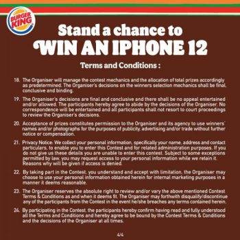 Burger-King-Win-iPhone-12-Contest-5-350x350 - Beverages Burger Events & Fairs Food , Restaurant & Pub Johor Kedah Kelantan Kuala Lumpur Melaka Negeri Sembilan Pahang Penang Perak Perlis Putrajaya Sabah Sarawak Selangor Terengganu 