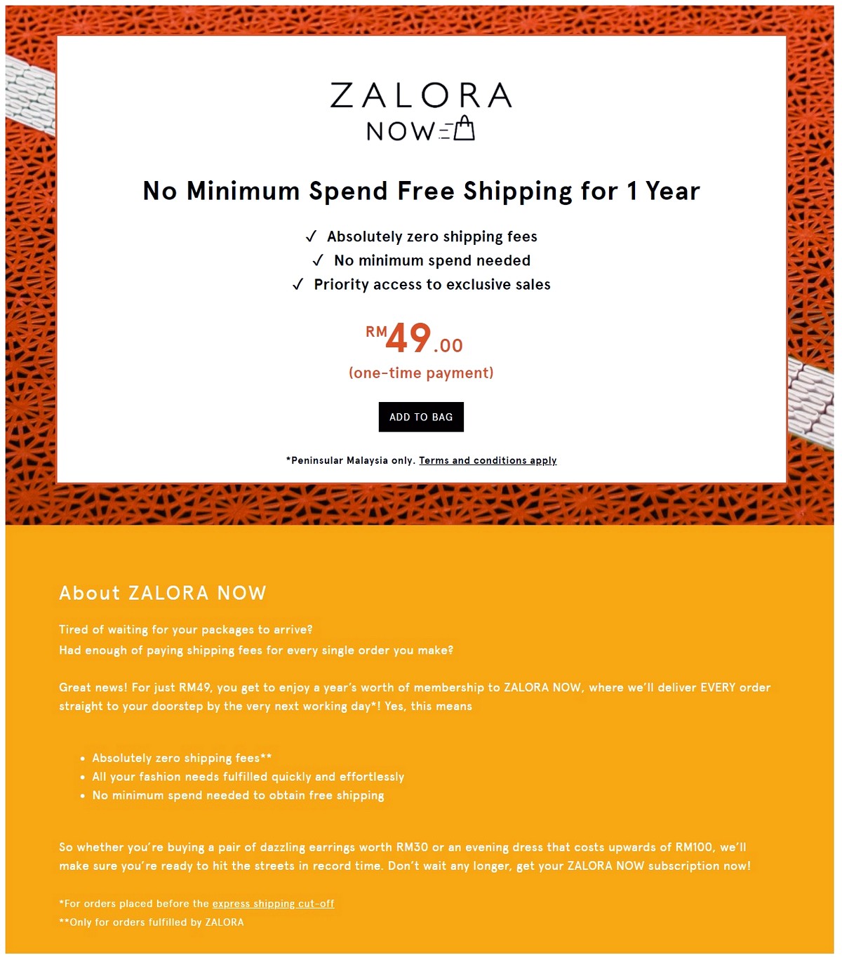 Buy-ZALORA-NOW-Online-ZALORA-Malaysia-Brunei - Apparels Bags Eyewear Fashion Accessories Fashion Lifestyle & Department Store Footwear Handbags Johor Kedah Kelantan Kuala Lumpur Lingerie Location Melaka Nationwide Negeri Sembilan Online Store Pahang Penang Perak Perlis Putrajaya Sabah Sarawak Selangor Sportswear Sunglasses Terengganu Underwear Wallets Warehouse Sale & Clearance in Malaysia Watches 