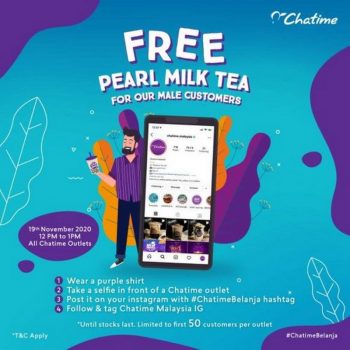 Chatime-Free-Pearl-Milk-Tea-Giveaway-350x350 - Beverages Food , Restaurant & Pub Johor Kedah Kelantan Kuala Lumpur Melaka Negeri Sembilan Pahang Penang Perak Perlis Promotions & Freebies Putrajaya Sabah Sarawak Selangor Terengganu 