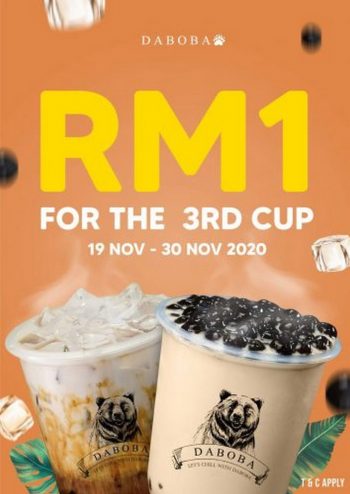 Daboba-RM1-for-the-3rd-Cup-Promo-350x494 - Beverages Food , Restaurant & Pub Johor Kedah Kelantan Kuala Lumpur Melaka Negeri Sembilan Pahang Penang Perak Perlis Promotions & Freebies Putrajaya Sabah Sarawak Selangor Terengganu 